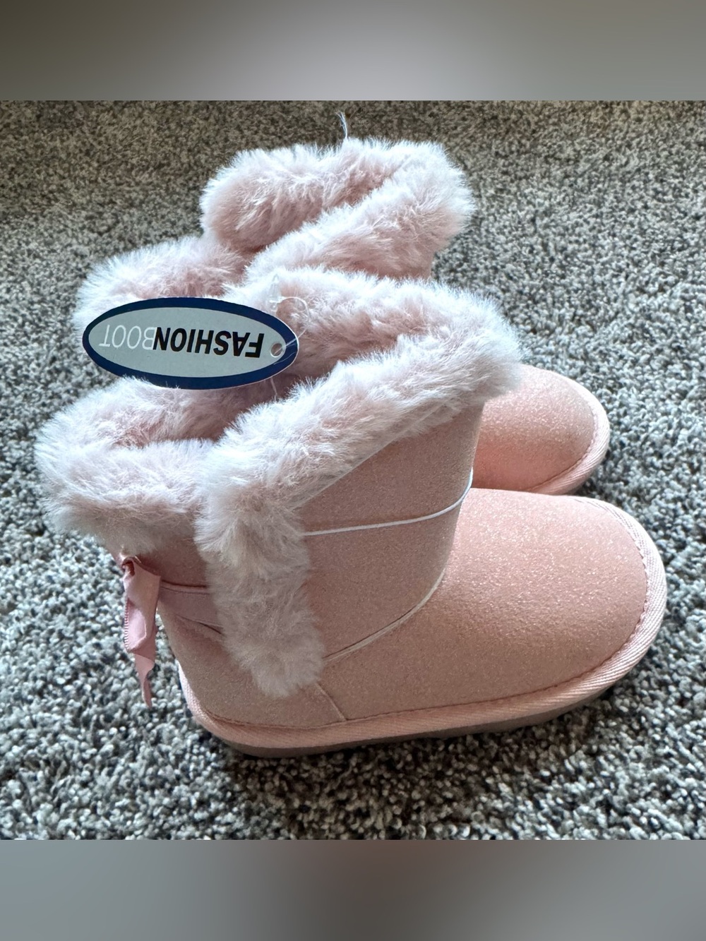 Pink Faux-Fur Kids Winter Boots